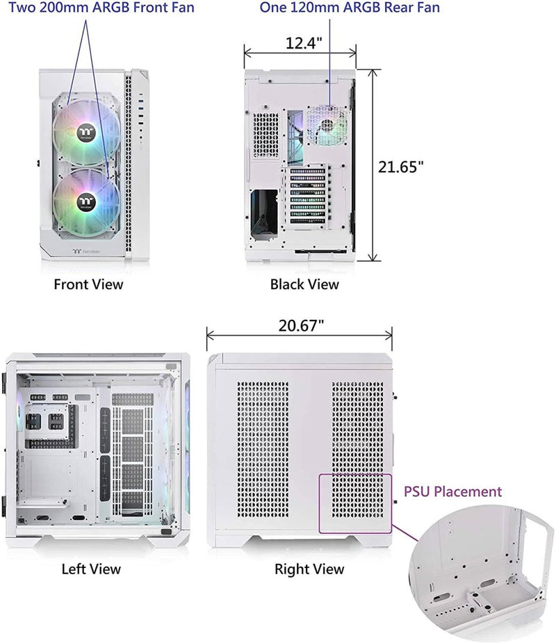 THERMALTAKE VIEW 51 TG FULL - TOWER E - ATX ARGB CABINET SNOW WHITE - SWIFT PERIPHERALS100406
