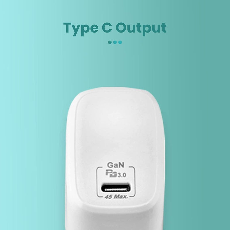 Toreto Flash Nano 3 45W USB - C Fast Charging Adapter with USB - C to USB - C Cable - SWIFT PERIPHERALSTOR-543
