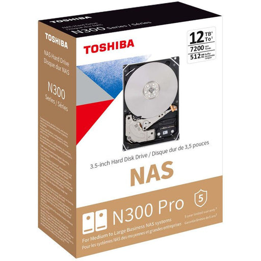 Toshiba N300 Pro 12TB 3.5" SATA 6Gb/s 7200RPM NAS Internal Hard Disk Drive - SWIFT PERIPHERALSHDWG51CXZSTB