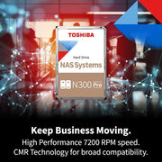 Toshiba N300 Pro 8TB 3.5" SATA 6Gb/s 7200RPM NAS Internal Hard Disk Drive - SWIFT PERIPHERALSHDWG480XZSTB