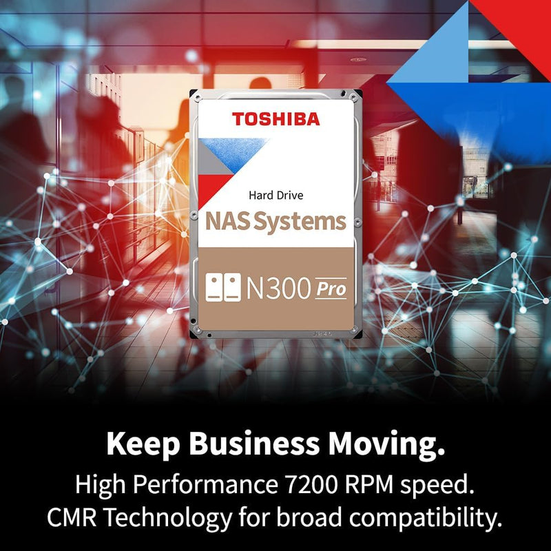 Toshiba N300 Pro 8TB 3.5" SATA 6Gb/s 7200RPM NAS Internal Hard Disk Drive - SWIFT PERIPHERALSHDWG480XZSTB