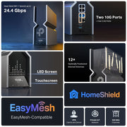 TP - Link Archer BE900 V2 BE24000 Quad - Band LED Screen Easy Mesh Wi - Fi 7 Router - SWIFT PERIPHERALSArcher BE900