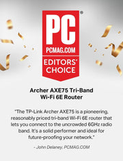 TP - Link AXE5400 Archer AXE75 Tri - Band Gigabit OneMesh Wi - Fi 6E Router - SWIFT PERIPHERALSArcher AXE75