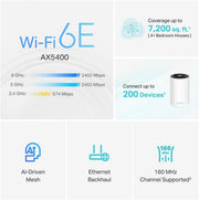 TP - Link AXE5400 Deco XE75 Tri - Band AI - Driven Mesh Wi - Fi 6E System - 3 Pack - SWIFT PERIPHERALSDeco XE75(3-Pack)