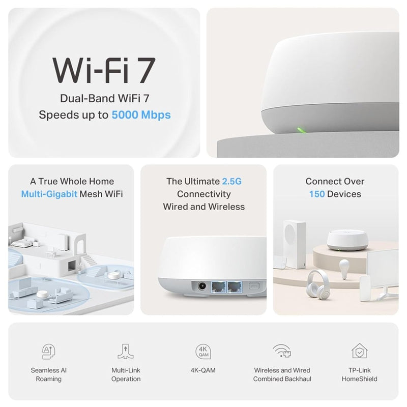 TP - Link BE5000 Deco BE25 Dual - Band Whole Home Mesh WiFi 7 System - 3 Pack - SWIFT PERIPHERALSDeco BE25(3 Pack)