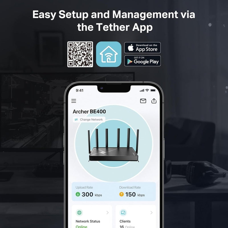 TP - Link BE6500 Archer BE400 Dual - Band Whole Home EasyMesh Wi - Fi 7 Router - SWIFT PERIPHERALSArcher BE400