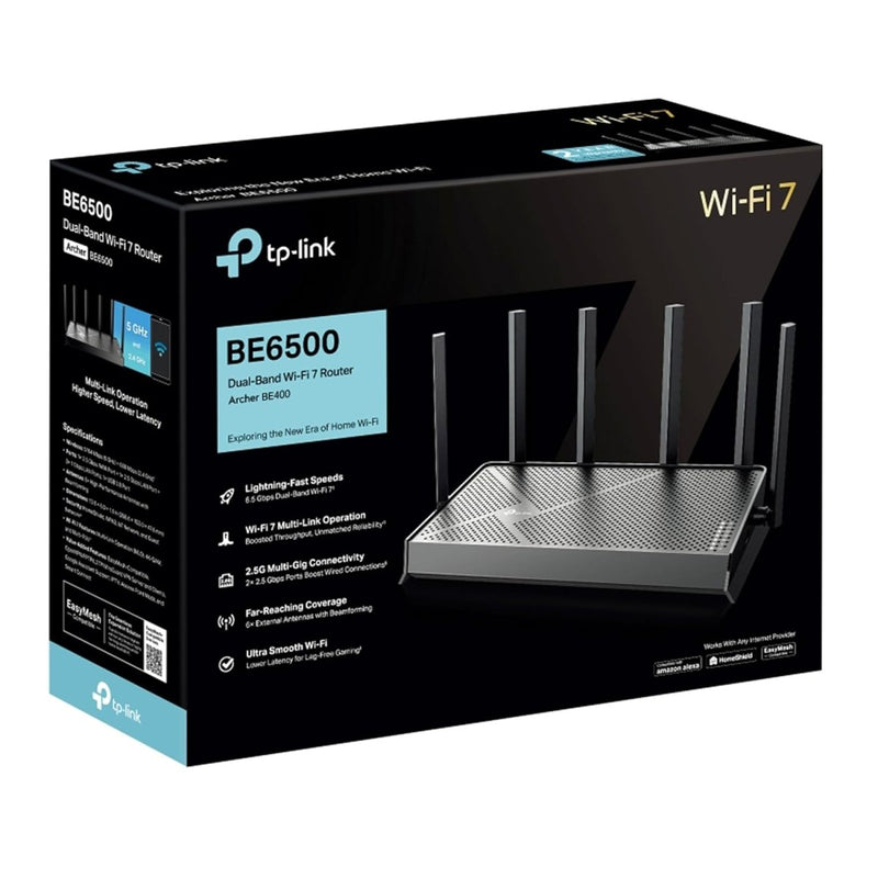 TP - Link BE6500 Archer BE400 Dual - Band Whole Home EasyMesh Wi - Fi 7 Router - SWIFT PERIPHERALSArcher BE400
