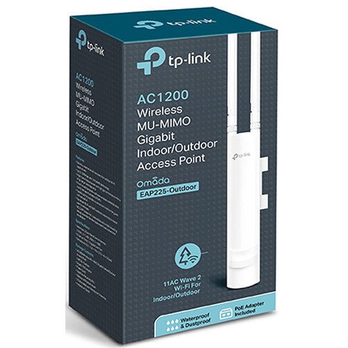 TP - Link EAP225 - Outdoor AC1200 Wireless MU - MIMO Gigabit Indoor/Outdoor Access Point - White - SWIFT PERIPHERALSEAP225-Outdoor