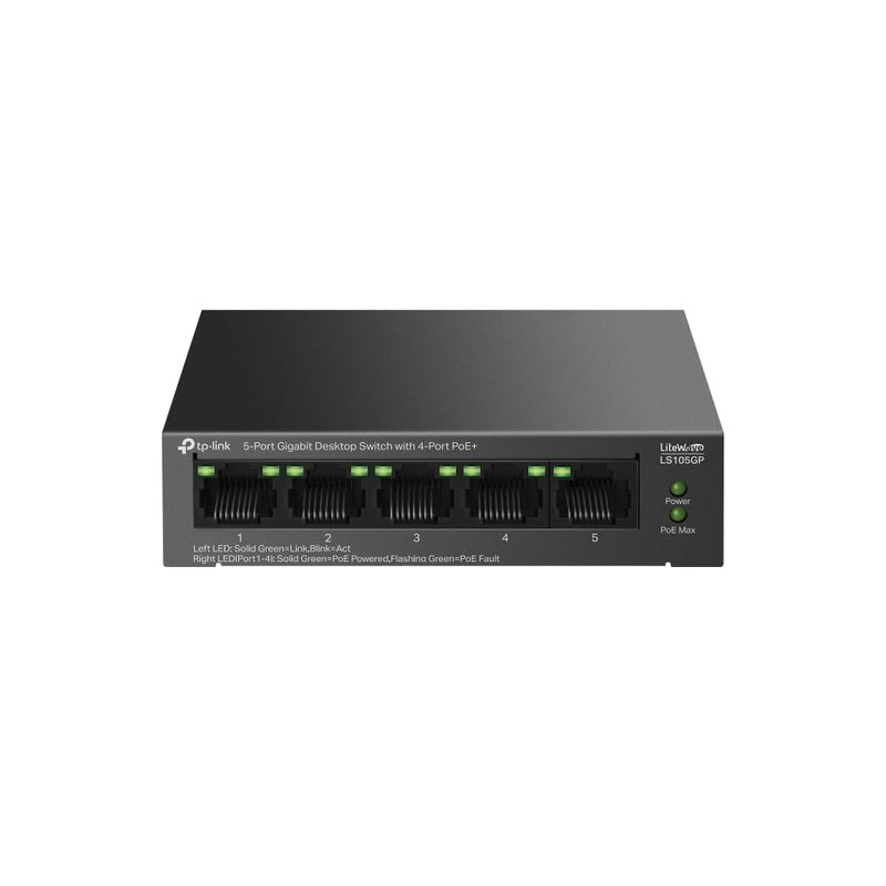 TP - Link LS105GP 5 - Port Gigabit Desktop Ethernet Switch with 4 - Port PoE+ - SWIFT PERIPHERALSLS105GP