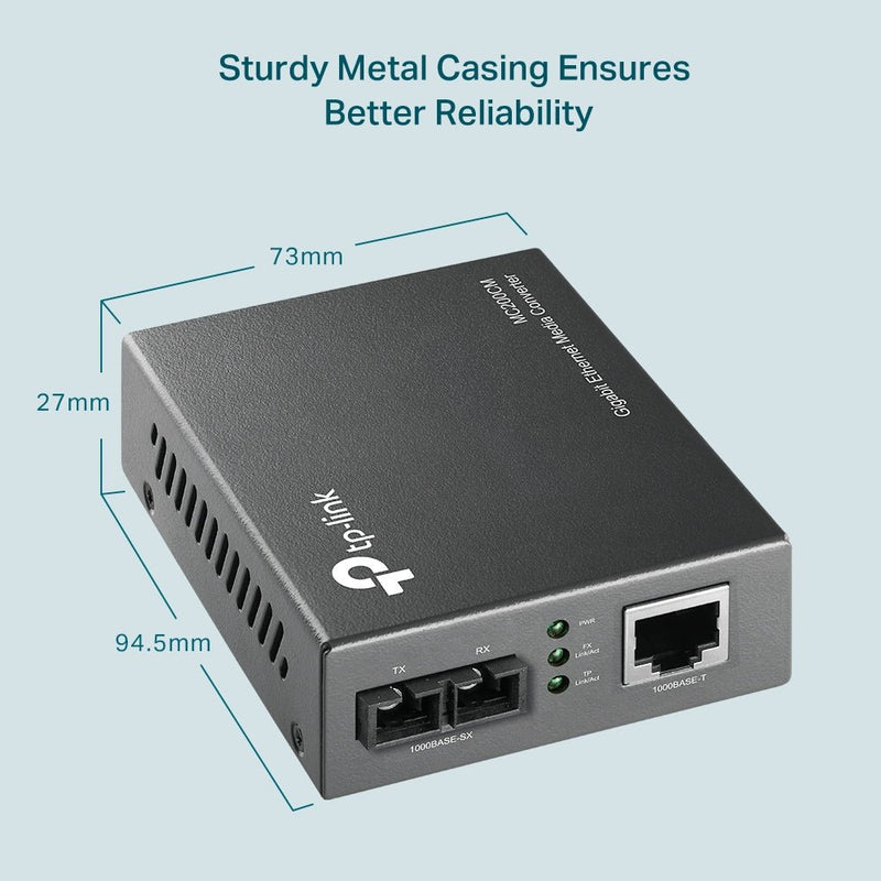 TP - Link MC200CM 10/100/1000Mbps Gigabit Ethernet Multi - Mode Media Converter - SWIFT PERIPHERALSMC200CM