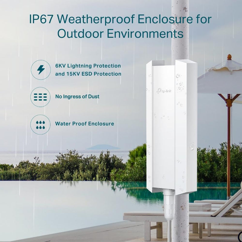 TP - Link Omada EAP610 - Outdoor AX1800 Indoor/Outdoor WiFi 6 Access Point - White - SWIFT PERIPHERALSEAP610-Outdoor