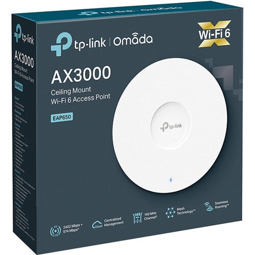 TP - Link Omada EAP650 AX3000 Wireless Dual - Band Ceiling Mount WiFi 6 Access Point - White - SWIFT PERIPHERALSEAP650