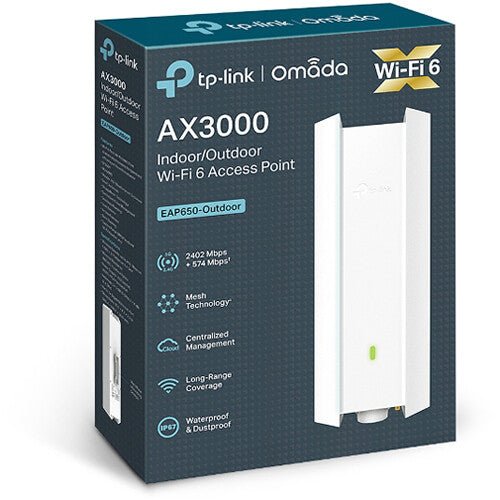 TP - Link Omada EAP650 Outdoor AX3000 Indoor/Outdoor WiFi 6 Access Point - White - SWIFT PERIPHERALSEAP650-Outdoor