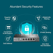 TP - Link Omada ER605 Gigabit VPN Multi - WAN Wired Single Band Router Gateway - Black - SWIFT PERIPHERALSER605