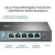 TP - Link Omada ER605 Gigabit VPN Multi - WAN Wired Single Band Router Gateway - Black - SWIFT PERIPHERALSER605