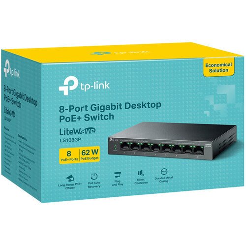 TP - Link Omada LS108GP 8 Port Gigabit Ethernet Desktop Switch with 8 - Port PoE+ - SWIFT PERIPHERALSLS108GP