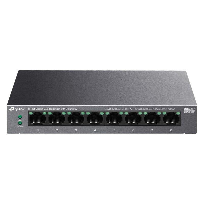 TP - Link Omada LS108GP 8 Port Gigabit Ethernet Desktop Switch with 8 - Port PoE+ - SWIFT PERIPHERALSLS108GP