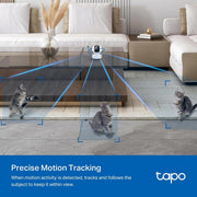 TP - Link Tapo C222 4MP 2K QHD 1440p Pan/Tilt AI Home Security Wi - Fi Camera - White - SWIFT PERIPHERALSTapo C222