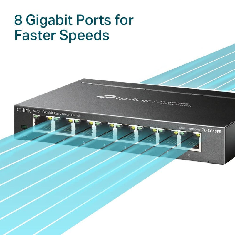 TP - Link TL - SG108E 8 Port Gigabit Easy Smart Desktop/Wall - Mount Managed Switch - SWIFT PERIPHERALSTL-SG108E