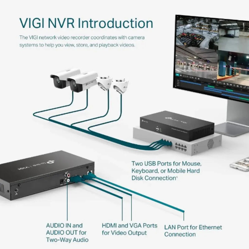 TP - Link VIGI NVR1008H 8 Channel Network Video Recorder 24/7 Continuous Recording - SWIFT PERIPHERALSVIGI-NVR1008H