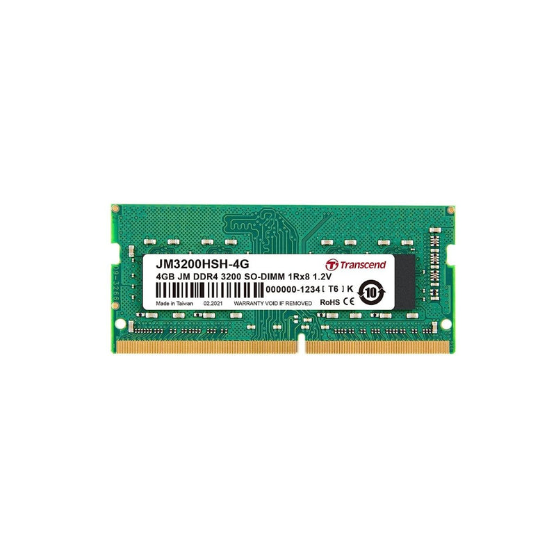 Transcend 4GB DDR4 RAM 3200MHZ CL22 Laptop Memory Module - SWIFT PERIPHERALSJM3200HSH-4G