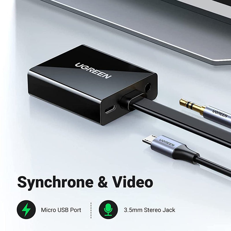Ugreen Active HDMI to VGA Adapter Converter with 3.5mm Audio Jack - SWIFT PERIPHERALSUGRN