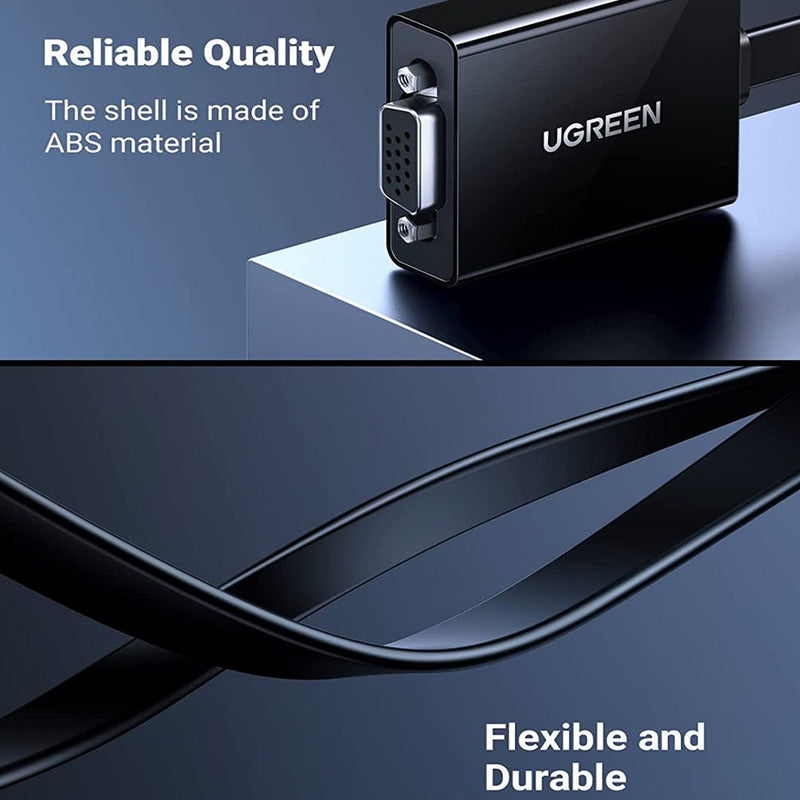 Ugreen Active HDMI to VGA Adapter Converter with 3.5mm Audio Jack - SWIFT PERIPHERALSUGRN
