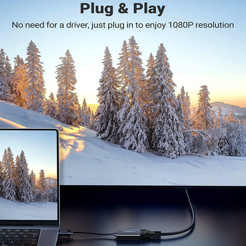 Ugreen Active HDMI to VGA Adapter Converter with 3.5mm Audio Jack - SWIFT PERIPHERALSUGRN