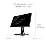 ViewSonic 27" VP2768A 2K QHD 60Hz IPS Panel USB Type - C Professional Monitor with Docking Station Design - SWIFT PERIPHERALSVP2768A