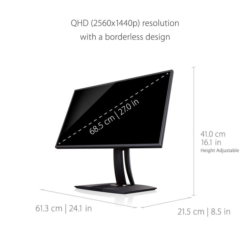 ViewSonic 27" VP2768A 2K QHD 60Hz IPS Panel USB Type - C Professional Monitor with Docking Station Design - SWIFT PERIPHERALSVP2768A