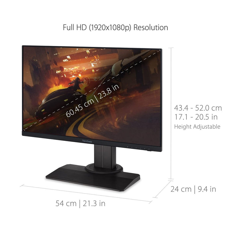 VIEWSONIC 60.96 CM (24") FHD FAST IPS 240HZ 0.5MS PREMIUM GAMING MONITOR,BLUR BUSTERS 2.0 CERTIFIED, VESA HDR 400, HEIGHT ADJUSTMENT, TILT, PIVOT, SWIVEL, HDMI,DP, USB A,B &104% SRGB - XG2431 - SWIFT PERIPHERALS1082616