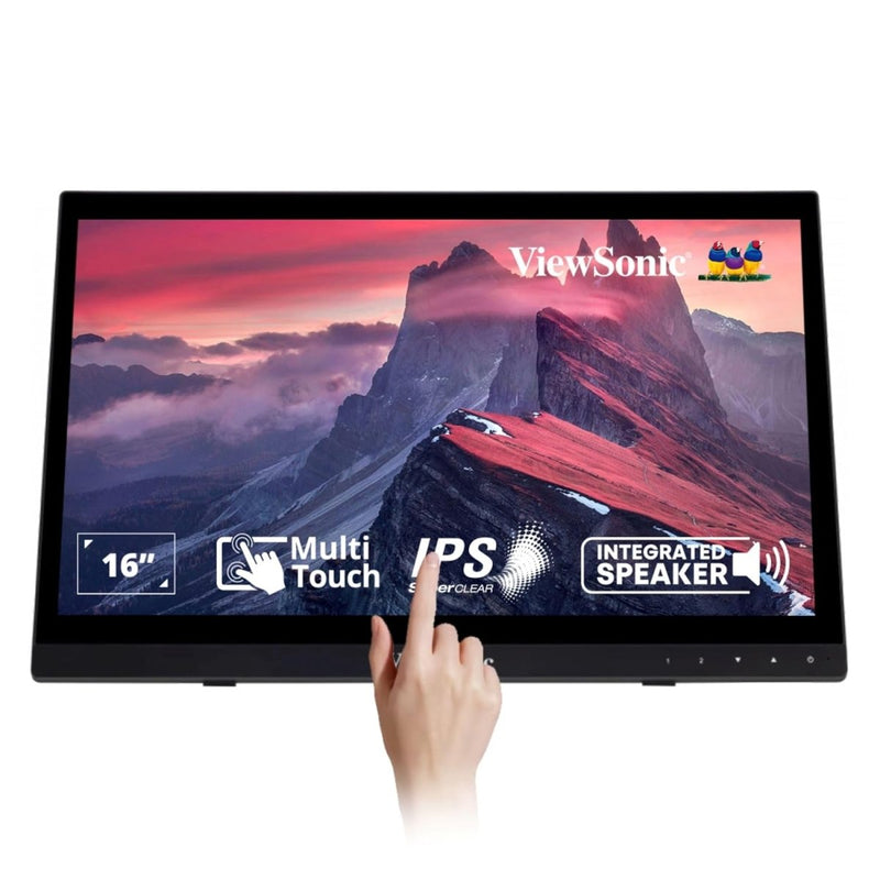 VIEWSONIC TD1630 - 3 40.64 CM(16") TOUCH PORTABLE MONITOR WITH10 - POINT CAPACITIVE TOUCH | ADVANCED ERGONOMIC | 7H HARDNESS SCREEN | EYECARE | INTEGRATED SPEAKERS| VGA| HDMI |USB 2.0 TYPE B - SWIFT PERIPHERALS1089310