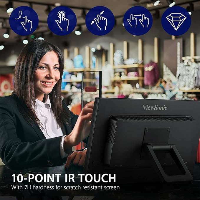 ViewSonic TD2223 22” FHD 75Hz VA Panel IR Touch Screen Monitor with Integrated Speakers - SWIFT PERIPHERALSTD2223-2