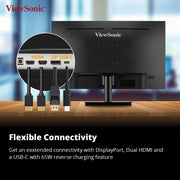 VIEWSONIC VA2709U - 4K 68.58 CM (27") SUPERCLEAR IPS 4K UHD MONITOR | SINGLE CABLE SOLUTION | 65W LAPTOP CHARGE BACK | HDR10 | EYE PROTECH | DUAL SPEAKER HDMI | DP | USB - C - SWIFT PERIPHERALS1092592