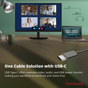 VIEWSONIC VA2709U - 4K 68.58 CM (27") SUPERCLEAR IPS 4K UHD MONITOR | SINGLE CABLE SOLUTION | 65W LAPTOP CHARGE BACK | HDR10 | EYE PROTECH | DUAL SPEAKER HDMI | DP | USB - C - SWIFT PERIPHERALS1092592