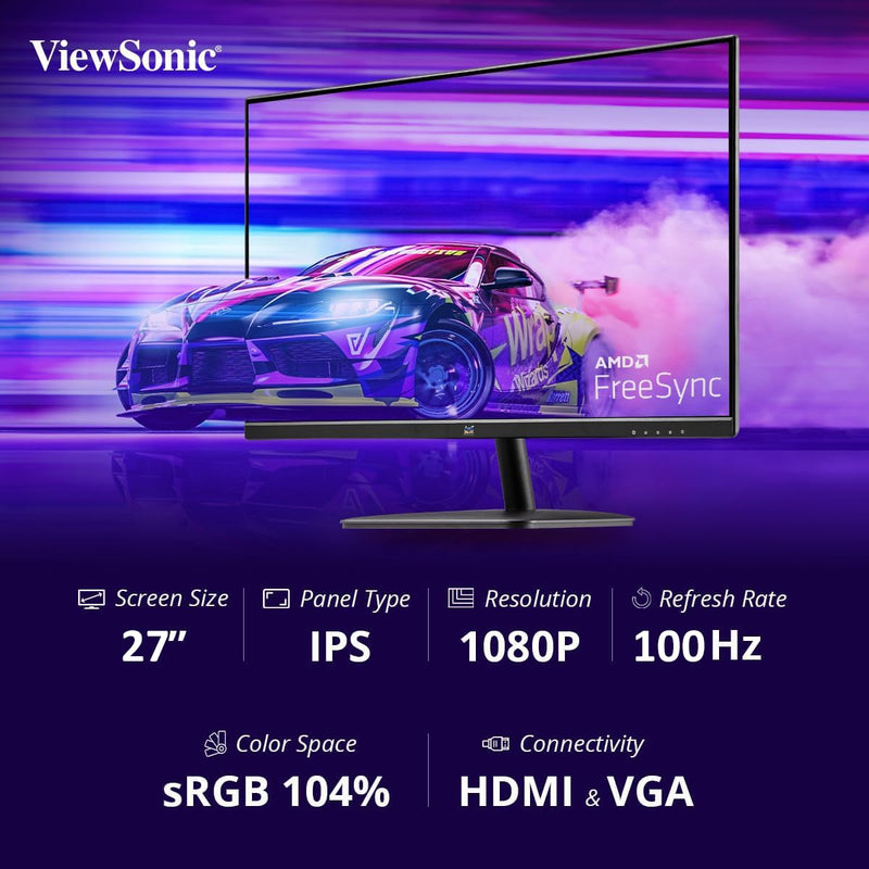 ViewSonic VA2732 - H 27 Inch 75 Hz IPS Full HD 1080p Gaming Monitor - SWIFT PERIPHERALSVA2732-H