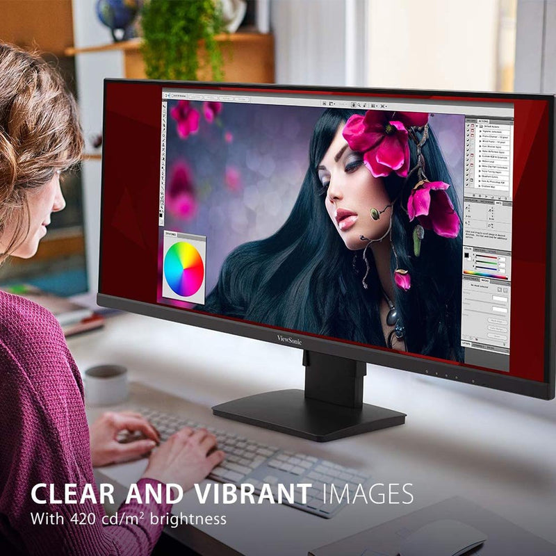ViewSonic VA3456 - MHDJ 34" Ultra - wide UWQHD 75Hz HDR10 IPS Panel Monitor with Speakers - SWIFT PERIPHERALSVA3456-MHDJ