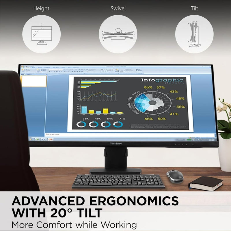 VIEWSONIC VA3456 - MHDJ 86.36 CM (34") MONITOR UWQHD | 21:9 ASPECT RATIO | S - IPS | 420 NITS | SRGB 104% | ERGONOMICS | HDR 400 READY | 6W (3X3) SPEAKERS | 2 - HDMI 2.0 | DP - SWIFT PERIPHERALS1095648
