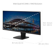 VIEWSONIC VA3456 - MHDJ 86.36 CM (34") MONITOR UWQHD | 21:9 ASPECT RATIO | S - IPS | 420 NITS | SRGB 104% | ERGONOMICS | HDR 400 READY | 6W (3X3) SPEAKERS | 2 - HDMI 2.0 | DP - SWIFT PERIPHERALS1095648