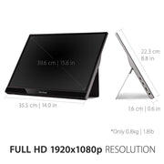 ViewSonic VG1655 16” 60Hz FHD USB Type - C IPS Panel Portable Business Monitor with Speakers - SWIFT PERIPHERALSVG1655