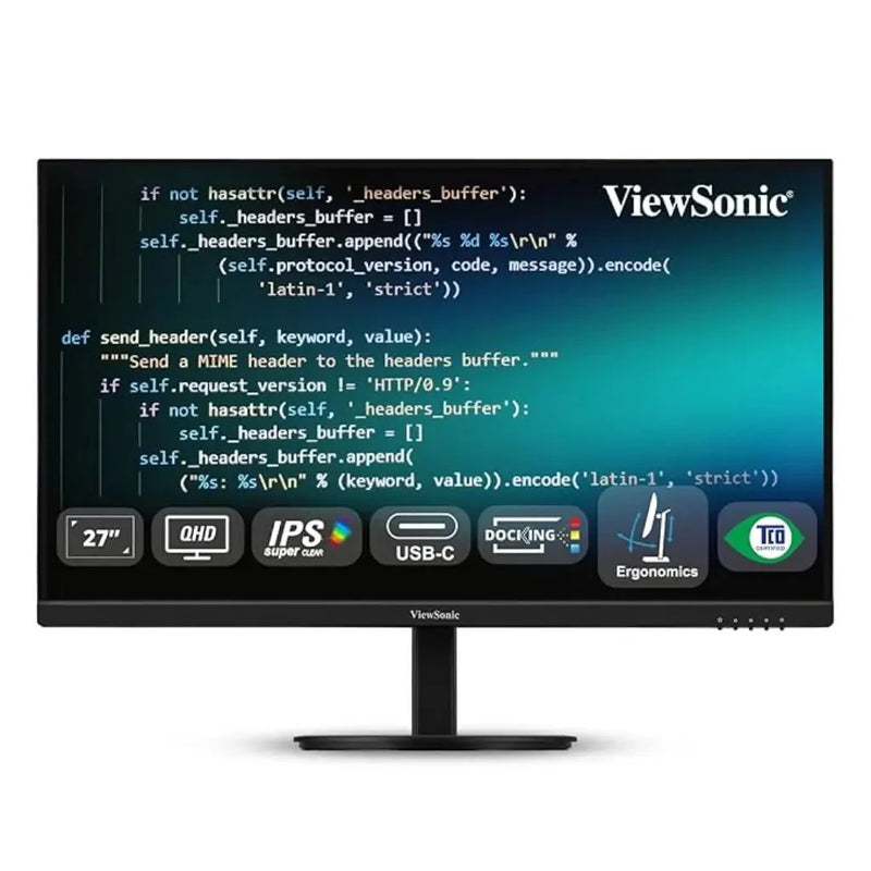 ViewSonic VG2709U‑2K 27″ QHD IPS 100Hz USB‑C Docking Monitor with Speakers - SWIFT PERIPHERALSVG2709U-2K