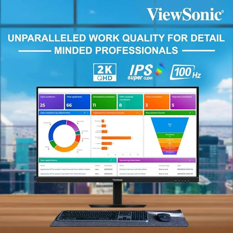 ViewSonic VG2709U‑2K 27″ QHD IPS 100Hz USB‑C Docking Monitor with Speakers - SWIFT PERIPHERALSVG2709U-2K