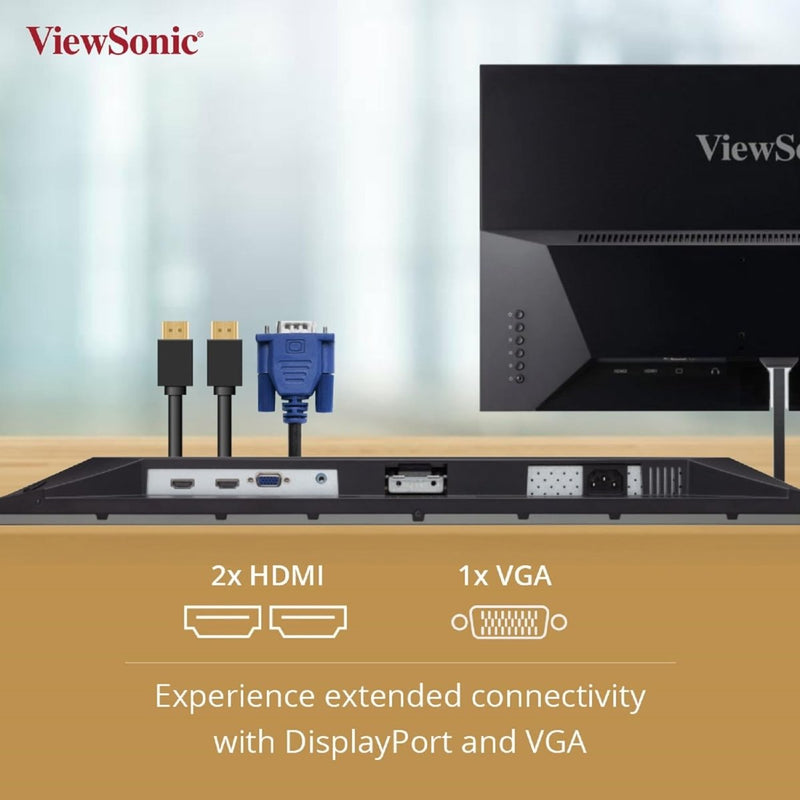 ViewSonic VX2476 - SH 24" 75Hz 1920x1080 FHD IPS Frameless Panel sRGB Monitor - SWIFT PERIPHERALSVX2476-SH