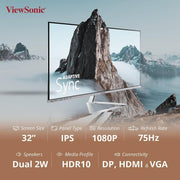 ViewSonic VX3276 - MHD - 3 32” 75Hz HDR10 1080p FHD sRGB IPS Panel Monitor - SWIFT PERIPHERALSVX3276-MHD-3