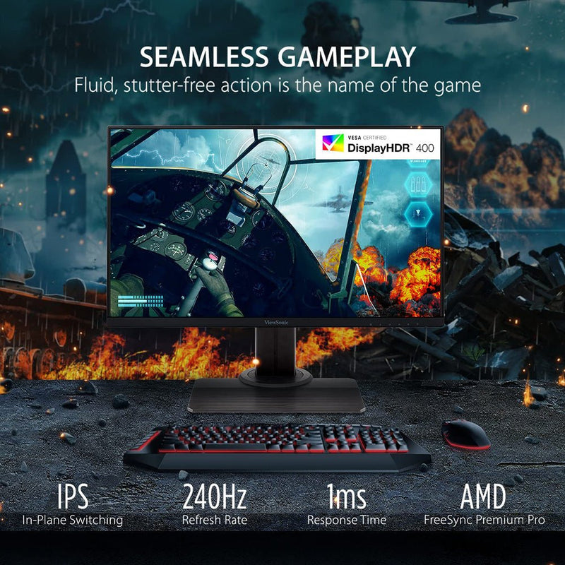 ViewSonic XG2431 24" 1080p FHD 240Hz HDR10 Fast - IPS Panel Gaming Monitor - SWIFT PERIPHERALSXG2431