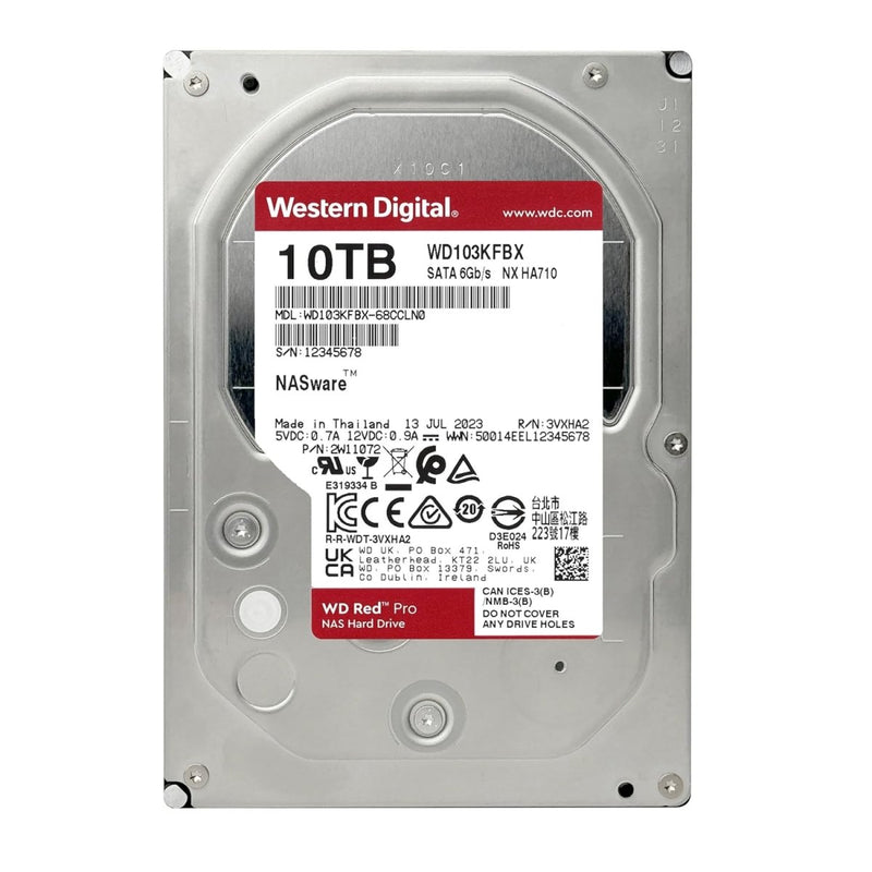 WESTERN DIGITAL 10TB WD RED PRO NAS INTERNAL HARD DRIVE HDD WD103KFBX - SWIFT PERIPHERALS1092503