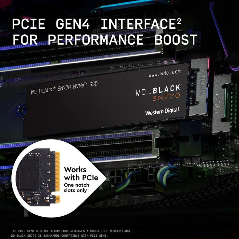 Western Digital Black SN770 2TB M.2 NVMe PCIe 4.0 Internal SSD - SWIFT PERIPHERALSWDS200T3X0E