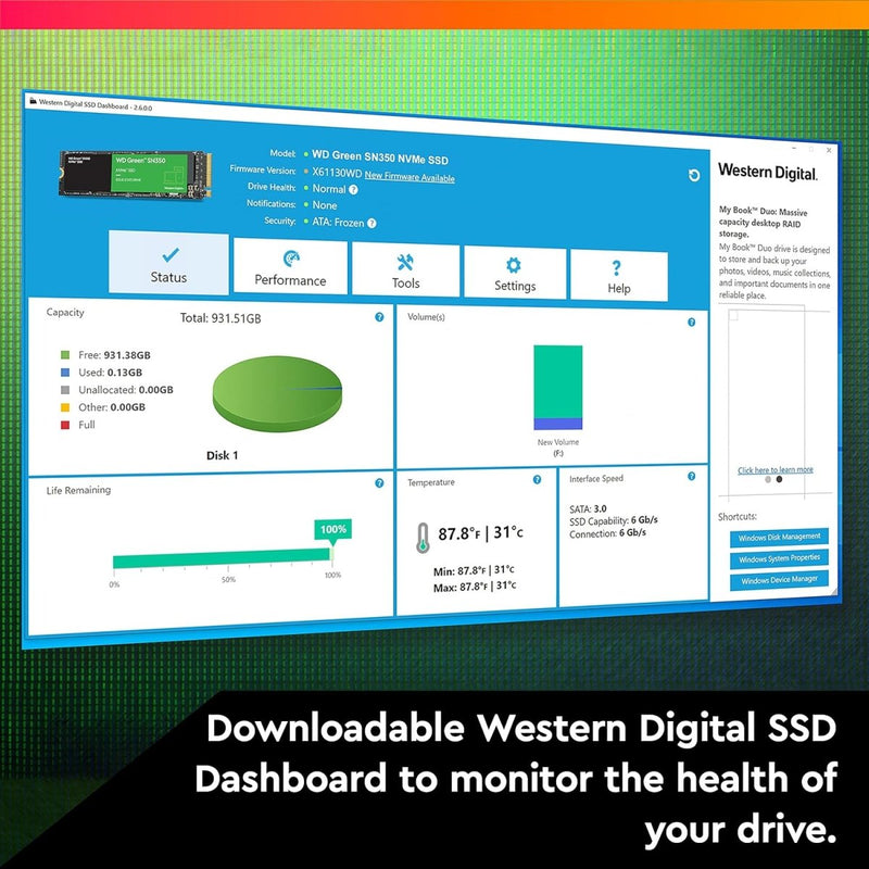 Western Digital Green SN350 250 GB M.2 NVMe PCIe 3.0 Internal SSD - SWIFT PERIPHERALSWDS250G2G0C