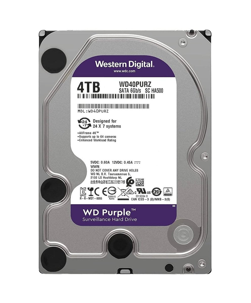 WESTERN DIGITAL SURVEILLANCE 4TB INTERNAL SATA HARD DRIVE WD43PURZ - SWIFT PERIPHERALS102274