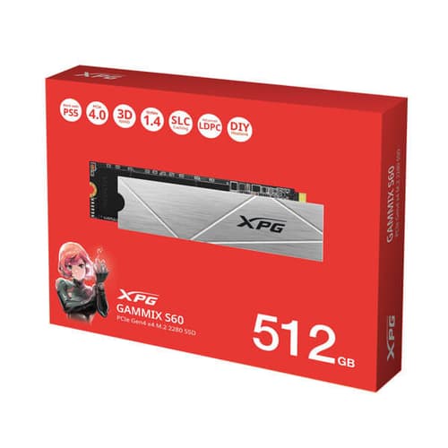 XPG ADATA GAMMIX S60 512GB M.2 2280 INTERNAL SOLID STATE AGAMMIXS60 - 512G - CS - SWIFT PERIPHERALS1094038
